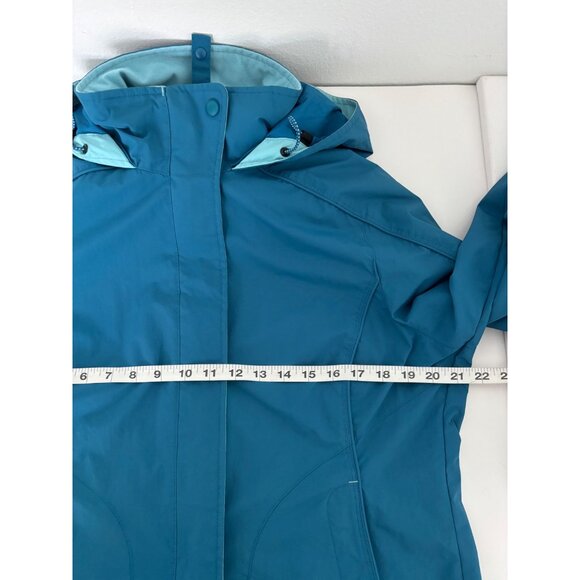 L.L. Bean Jacket S Reg Waterproof Hooded Rain Teal Blue Hiking Travel Gorpcore - Picture 5 of 15